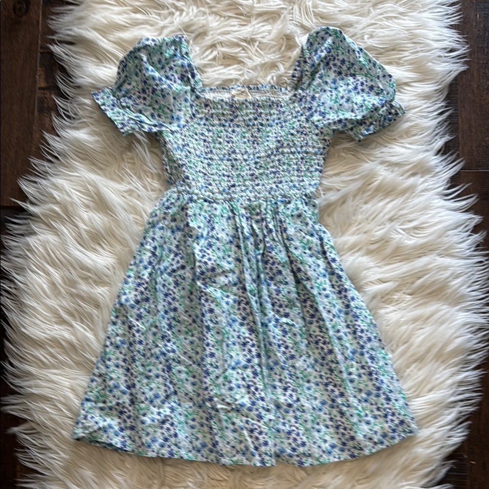 J.Crew Floral Blue and Green Dress